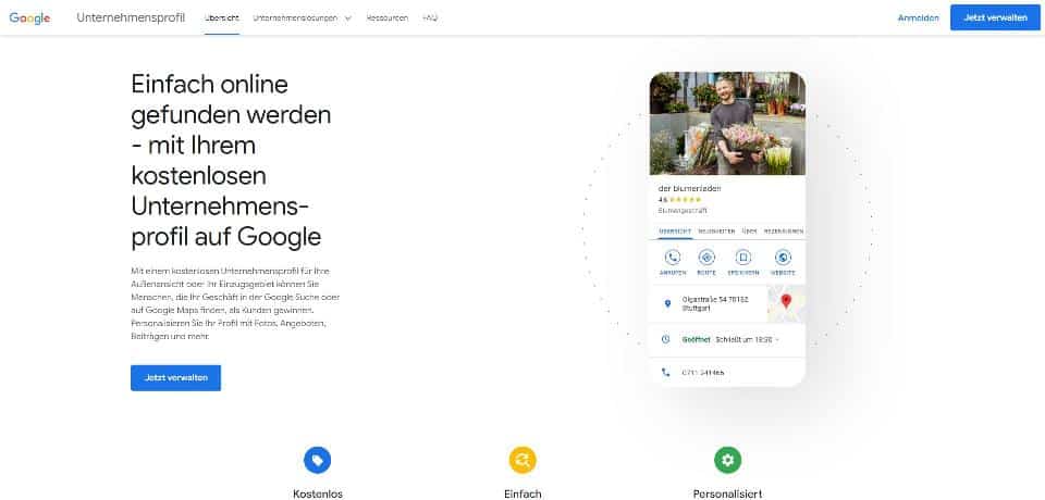 Google Unternehmensprofil – Google My Business